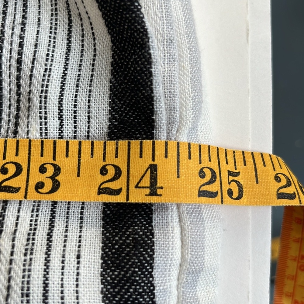 da•sh size XL Linen Blend Striped Skirt Midi Skirt Black White Gray Button Front - Picture 10 of 12